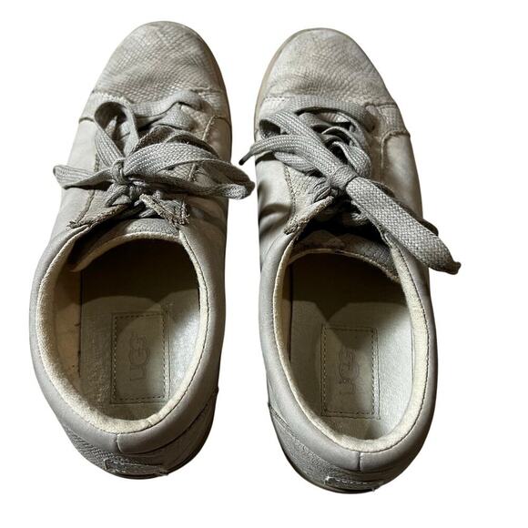 UGG Karine Snake Women's Lace up Leather Sneakers Size US 7 EU 28 Beige - Picture 11 of 11